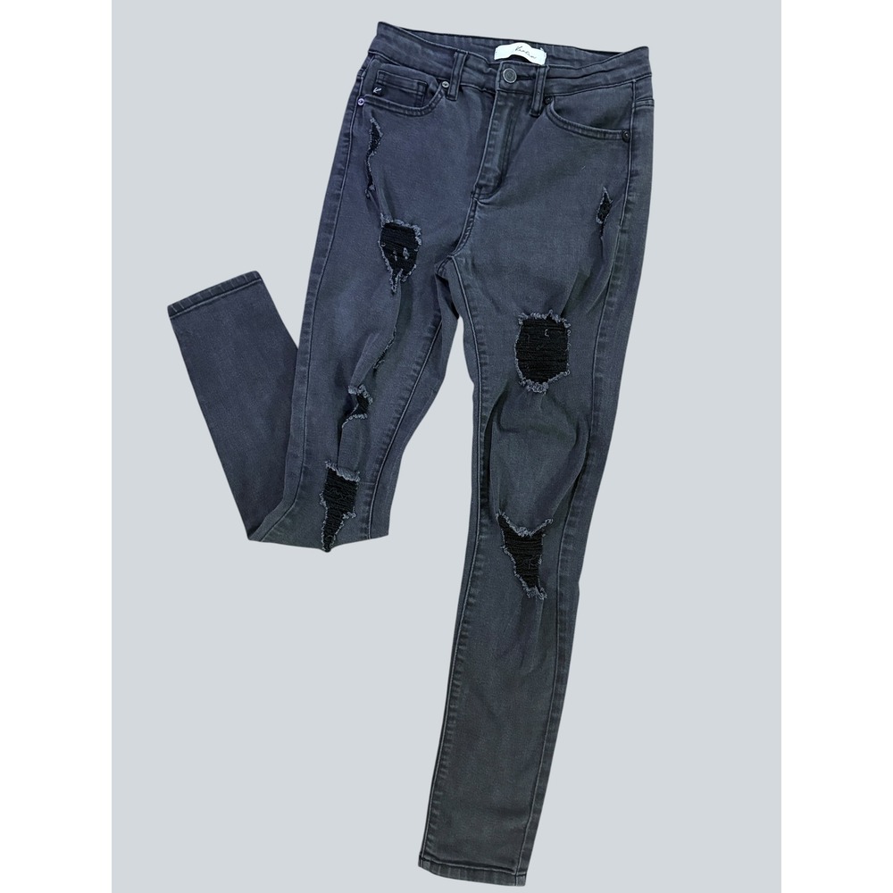 Kancan Los Angeles Distressed Black Skinny Jeans Size 7/27